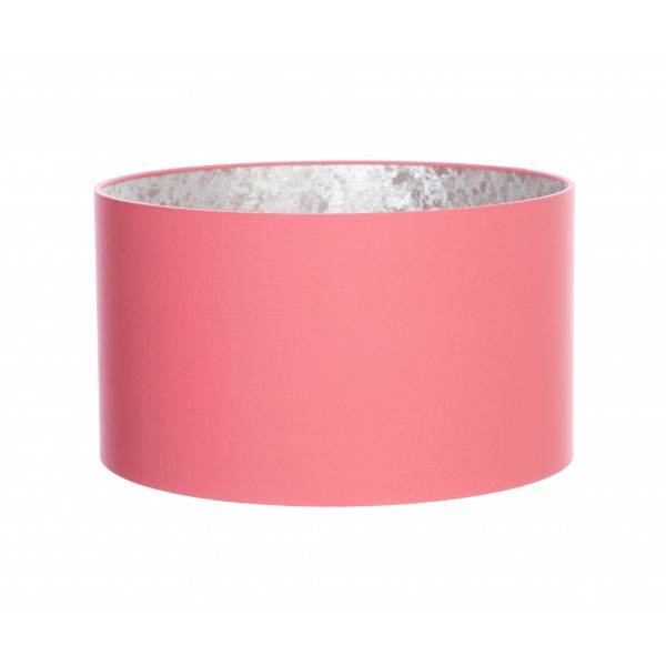 Hand Made Blush Pink Drum Lampshade with Silver Lining