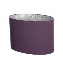Hand Made Mauve Purple Oval Lampshade with Silver Wallpaper Lining