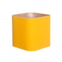 Hand Made Corn Yellow Rounded Square Lampshade with Rose Gold Lining