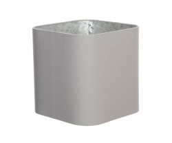Hand Made Light Grey Rounded Square Lampshade with Silver Lining