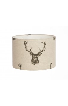Hand Made Cream and Grey Charcoal Stags Design Lampshade