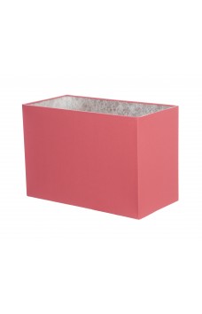 Hand Made Blush Pink Rectangle Lampshade with Silver Lining