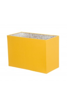 Hand Made Sunshine Yellow Rectangle Lampshade with Silver Lining